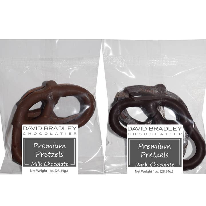 David Bradley Chocolatier - Wholesale Chocolate Covered Sweets - 2 Piece Chocolate Covered Pretzels