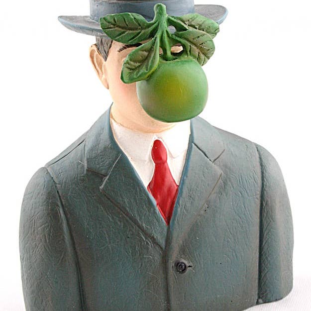 Museum Wholesale Inc - Wholesale Sculpture - Pocket Art Son of Man with Apple by Magritte Mini Statue