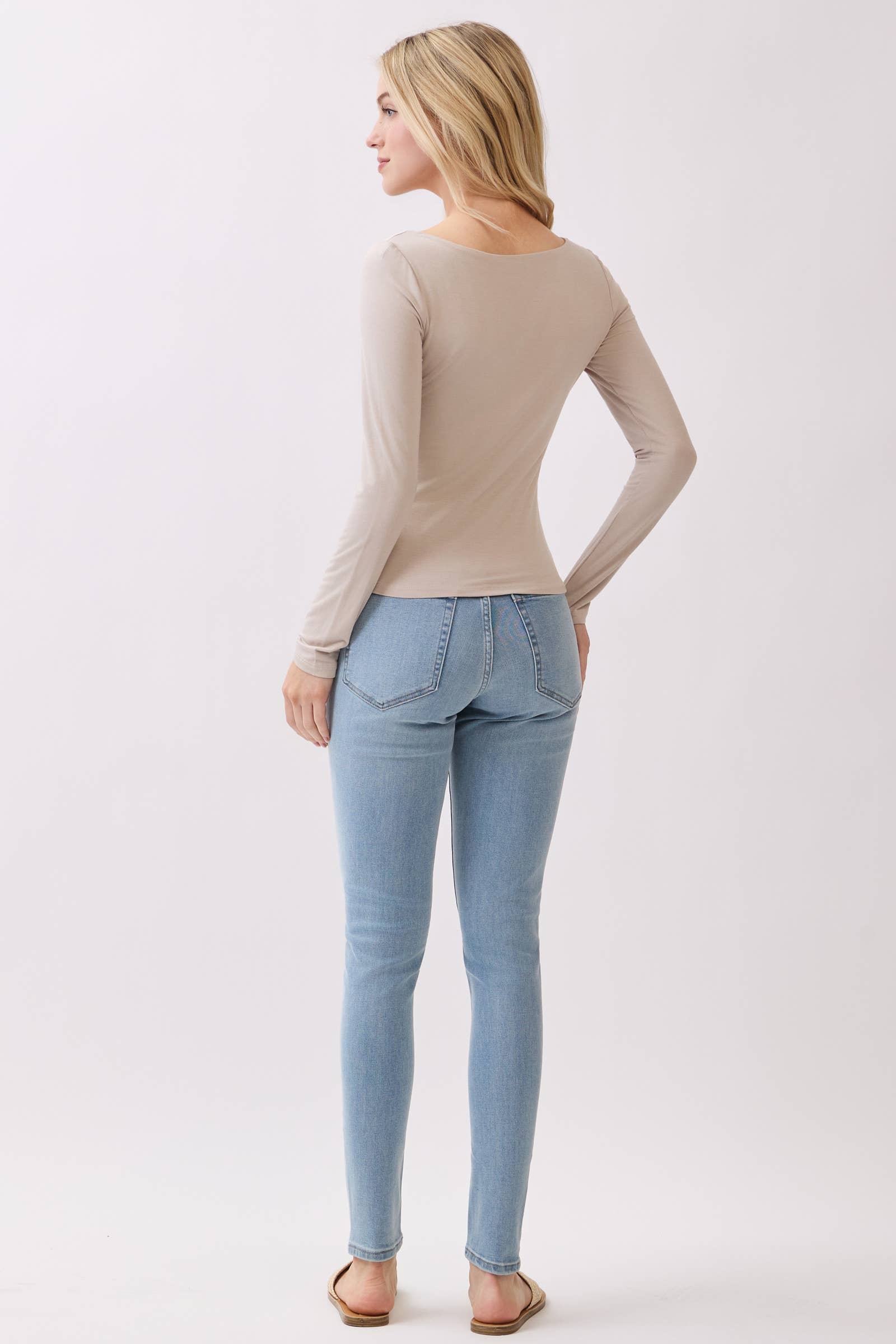 Final Touch - Wholesale Knit Top - Women's - Double Layered Square Neck Basic Top - T171099
