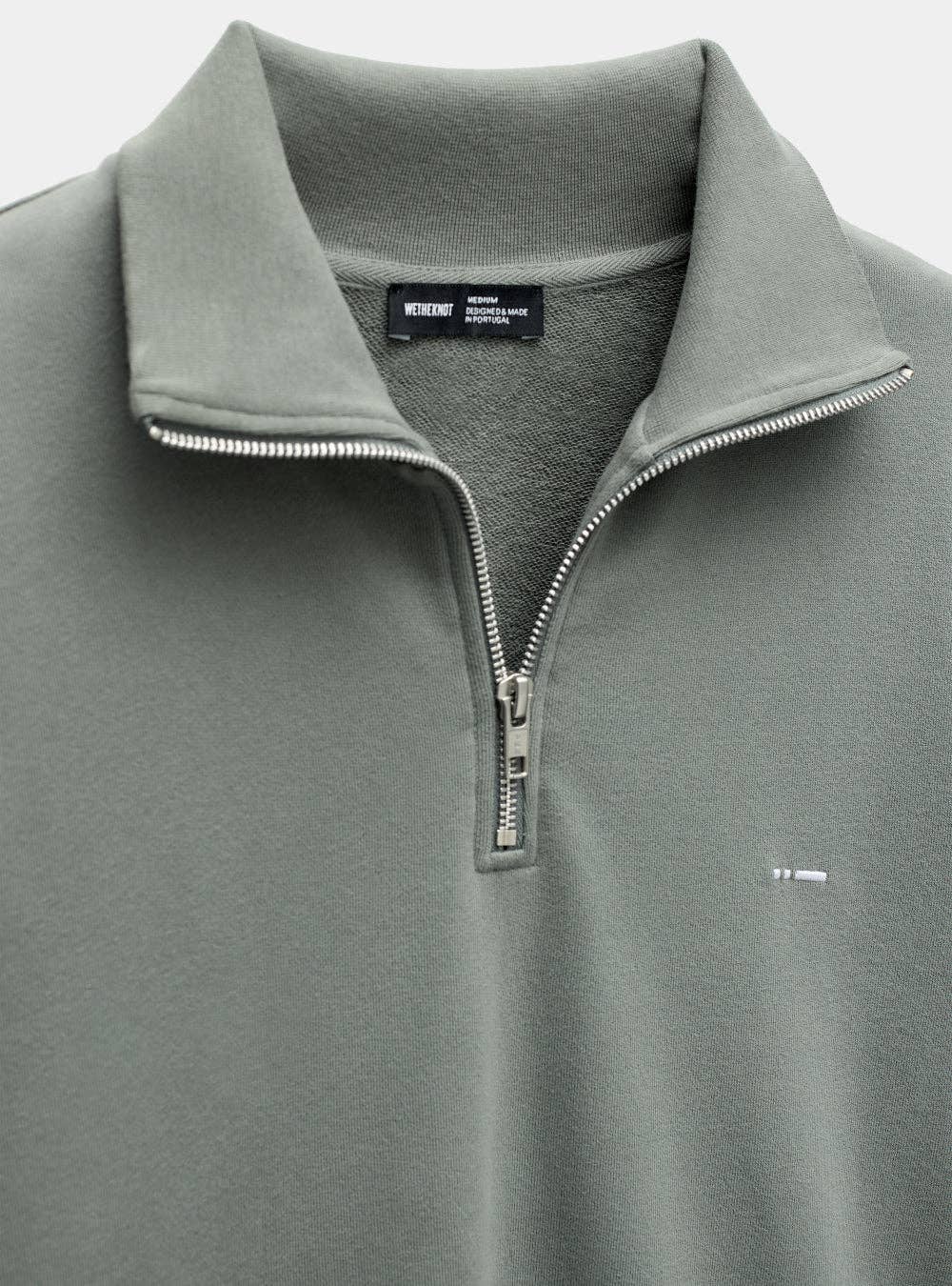 wetheknot - Wholesale Sweatshirt - Unisex - Half-zip sweatshirt (grey) — Organic cotton2