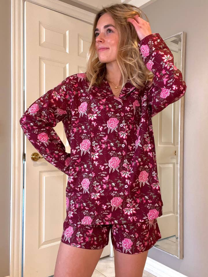 June Landing - Wholesale Sleepwear Set - Women's - Verona Long Sleeve Pajama Set