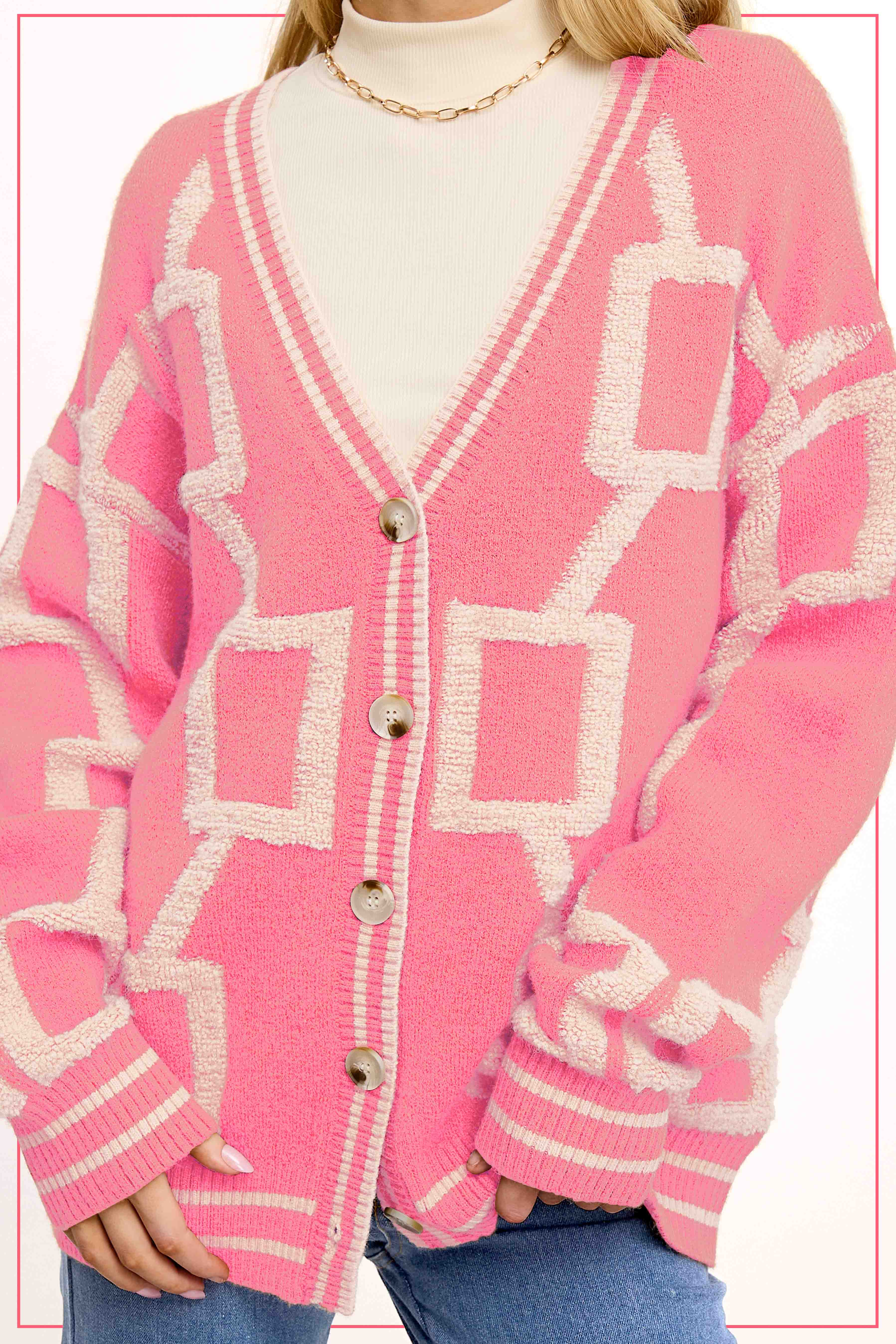 La Miel - Wholesale Cardigan - Women's - HCC2177-Loose Fit Drop Shoulder Cozy Knit Cardigan1