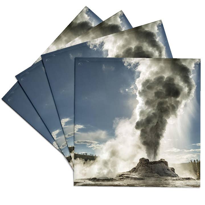 3dRose - Wholesale Coasters - 3dRose, Castle Geyser erupting, Upper Geyser Basin, Yellowstone NP, Wyoming, Coaster