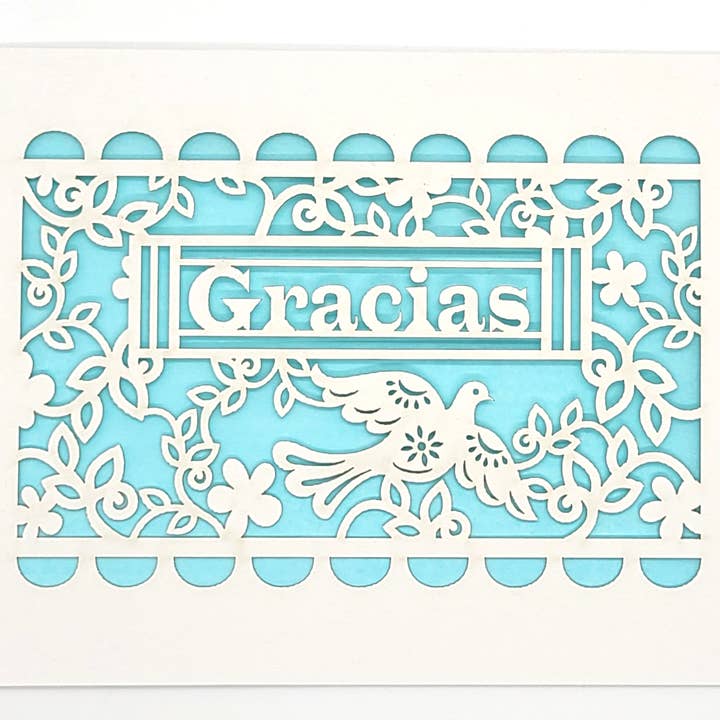 two hermanas - Vendita all'ingrosso Biglietti di ringraziamento - Gracias - Papel Picado - Grazie in spagnolo1