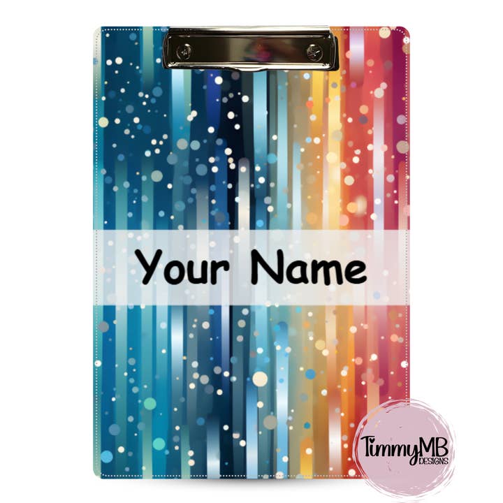 Regenbogenstreifen: Schimmer - Benutzerdefiniertes Klemmbrett für den Großhandel von TimmyMB Designs