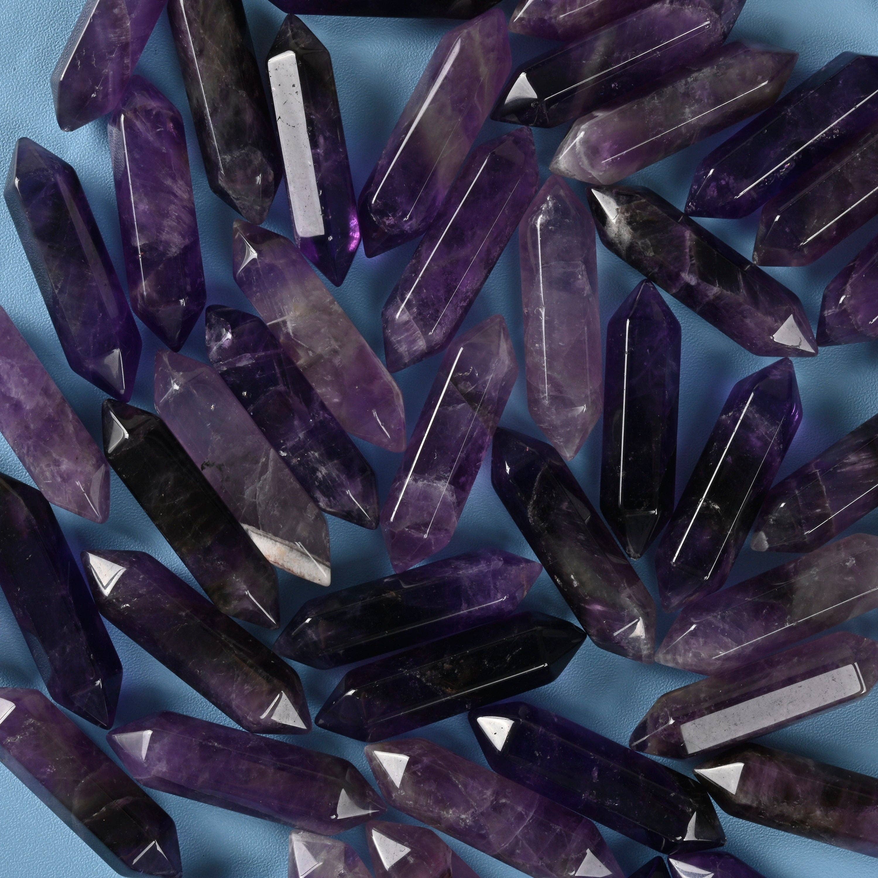 ilovebeadsusa - Wholesale Spiritual Stone/Crystal - 42mm Natural Amethyst Double Terminated Points Crystal4