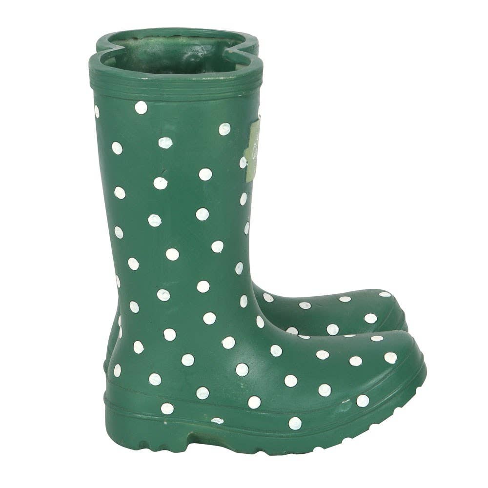 Something Different Wholesale - Wholesale Plant Pot - Dark Green Welly Boot Planter2