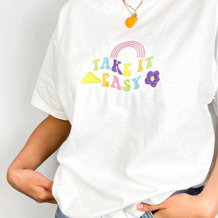 Embroidered Take It Easy T-shirt for wholesale by BambooByTundra