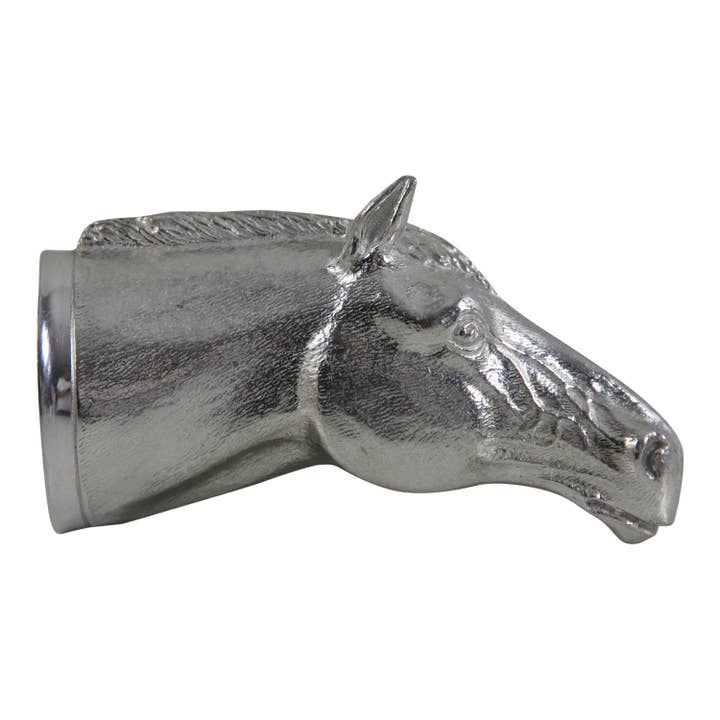Corbell Silver - Wholesale Jigger - Fine Quality English Pewter Horse Head Jigger. SKU #: C1730.