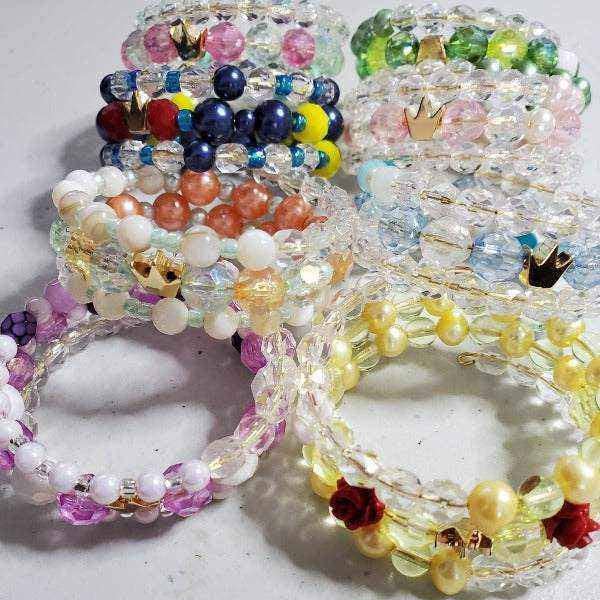 Thorneapple Designs - Wholesale Beaded Bracelet - Kids - Cuff Bracelet: Princess - Child6