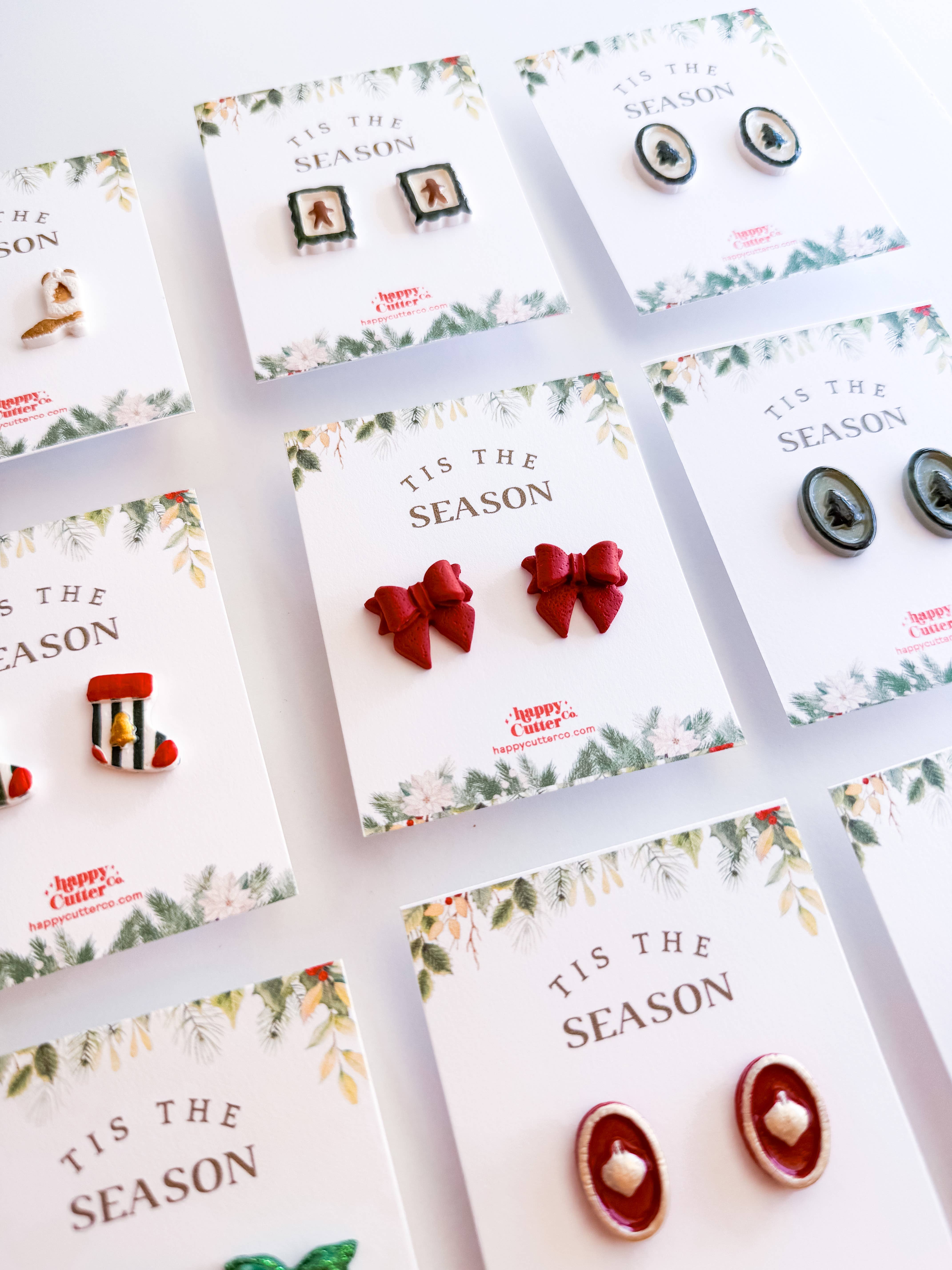 Happy Cutter Co - Wholesale Stud/Post Earrings - Christmas Studs - Classic Red Holiday Bow Stud Earrings5