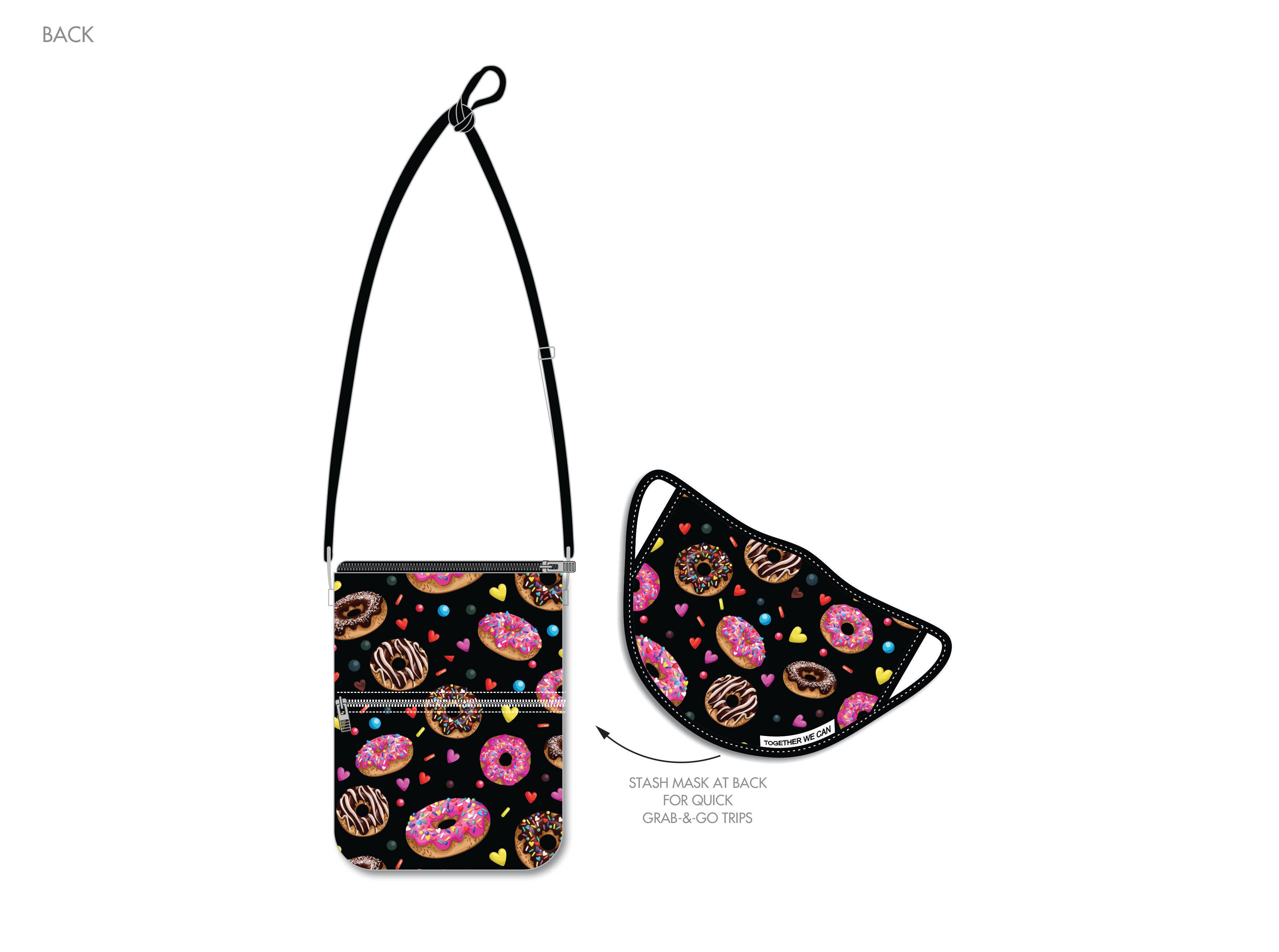 Norms – wholesale Protective face mask/shield – Donut Shop Set of Bag & Triple Layer Face Mask1