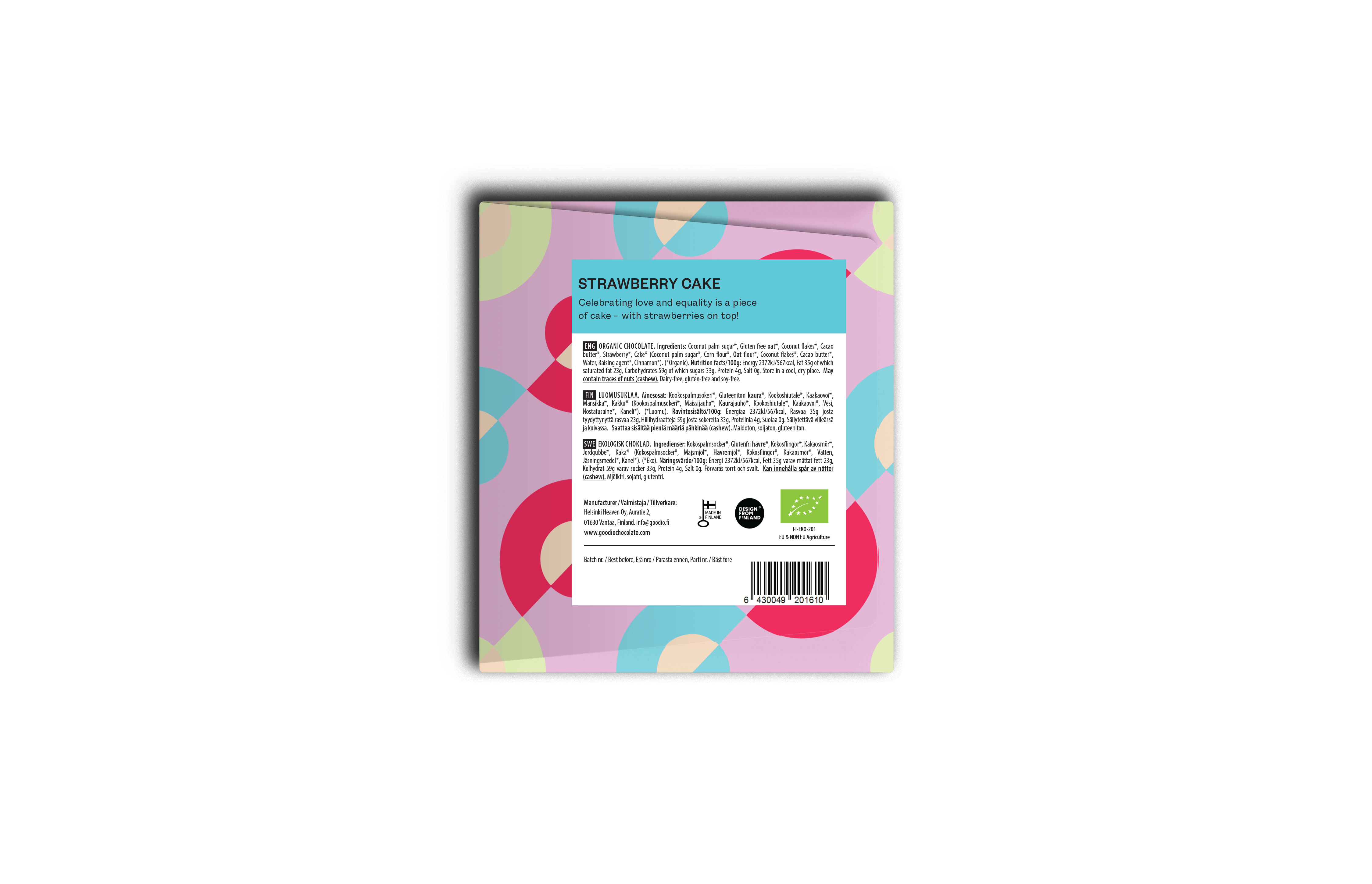 Goodio Chocolate - Wholesale Chocolate bar - Organic Strawberry Cake3