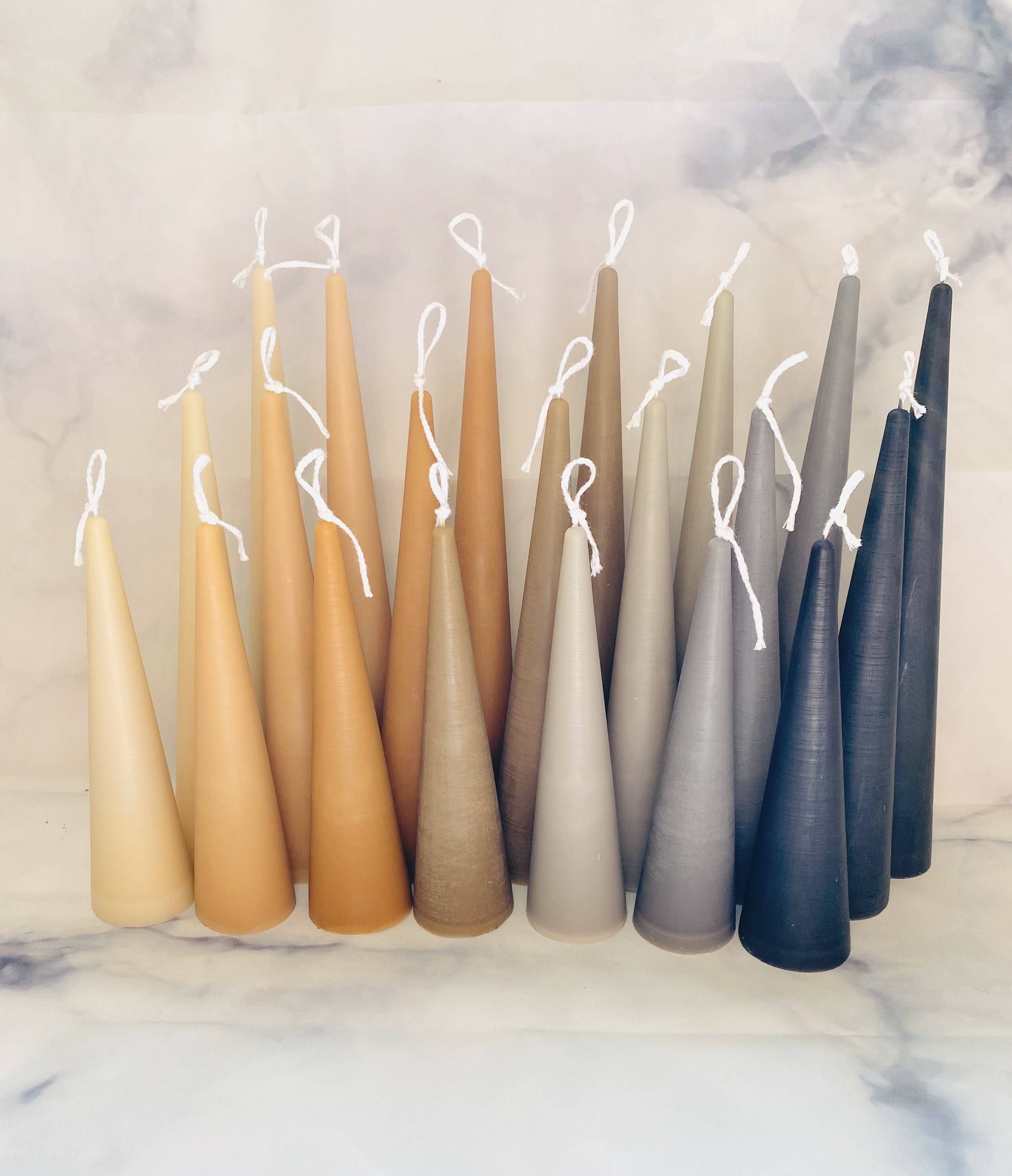 Maple + Love - Wholesale Tapered Candle/Candlestick - Neutrals Slim Cone Taper Beeswax Candle11