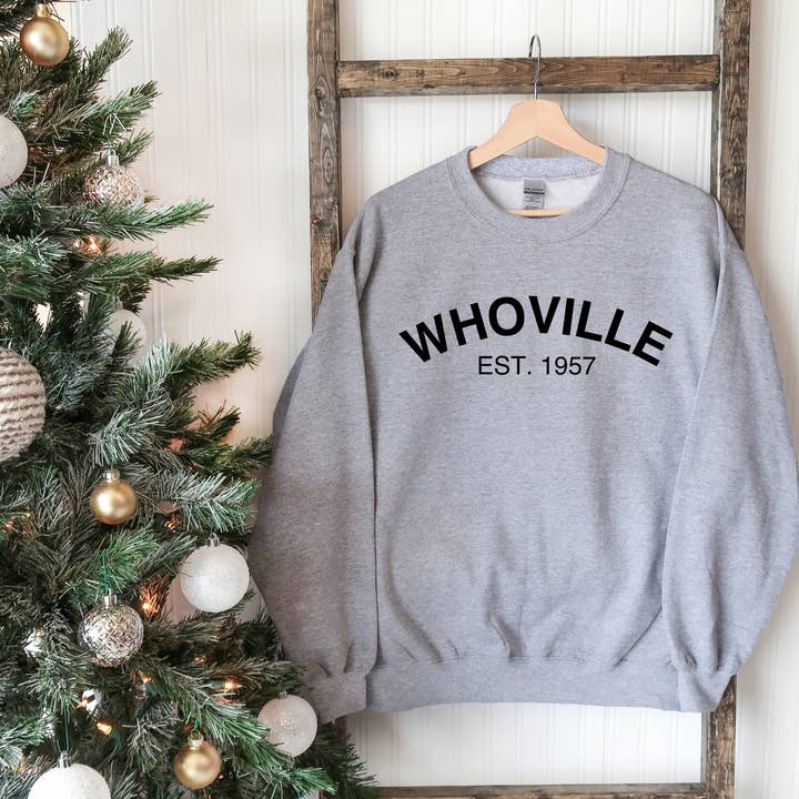 Whoville Est. 1957 Crewneck Sweatshirt for wholesale by a riley creations