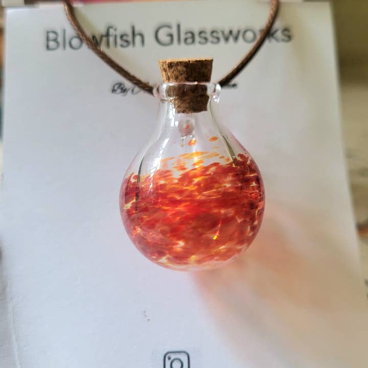 AB Glass Designs - Wholesale Pendant/Charm Necklace - Mini Potion Jar Necklace with Cork