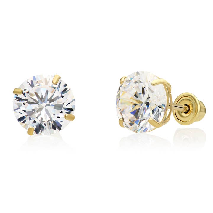 NY Gold & Silver Trading Inc. - Wholesale Stud/Post Earrings - 14K and 10K Solid Yellow Gold CZ Stud Earring - Screwback4
