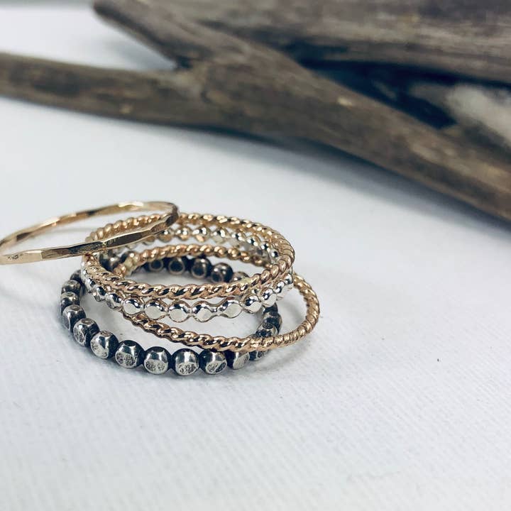 Laura J Designs - Wholesale Band/Stacked Ring - Zen Garden Stacking Rings3