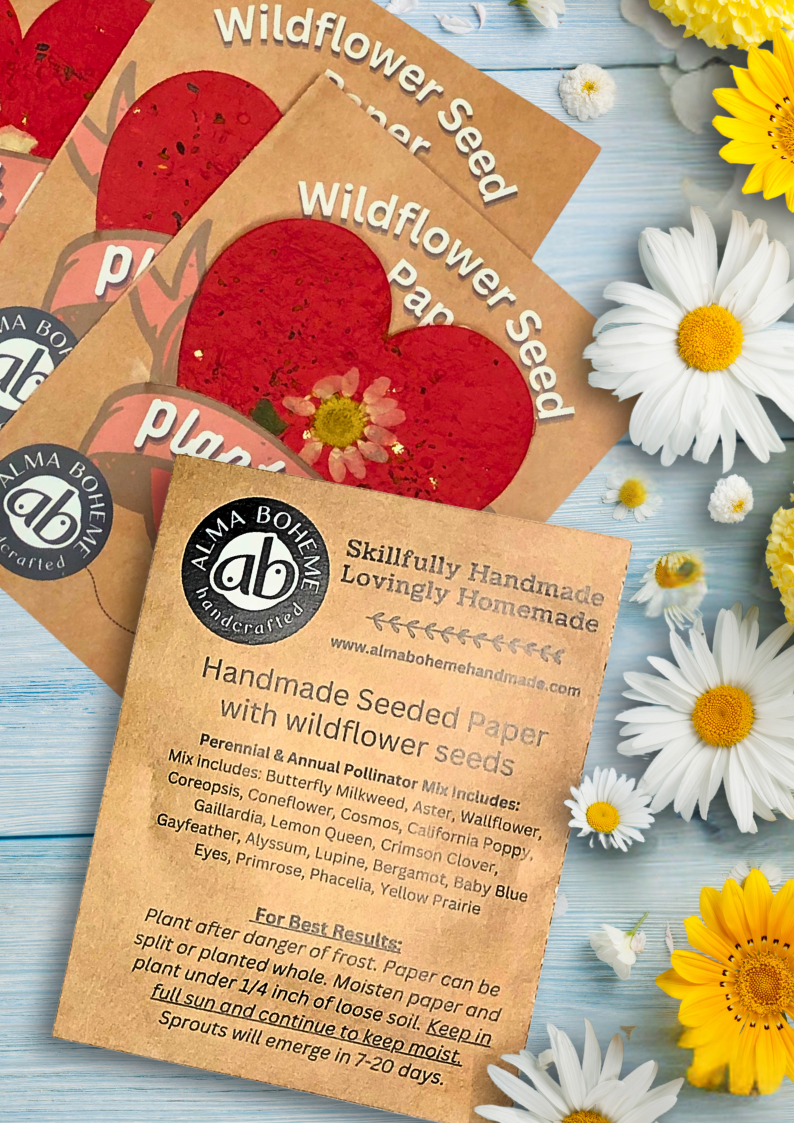Alma Boheme Handmade - Wholesale Plant Seeds - Seeded Wildflower Paper Heart3