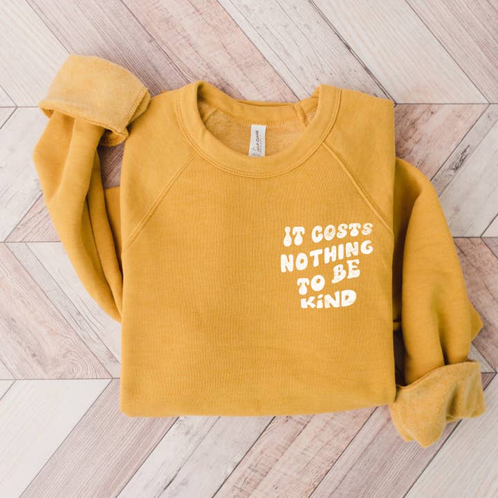 Pulôver de lã unissex gráfico não custa nada ser gentil por atacado de Shamaim