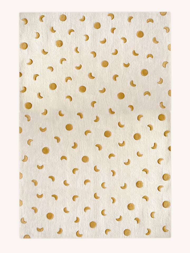 Rug MOONS Cream / Gold 6.5 x 9.8ft for wholesale by VICI Brands: Premier Design Kids Goods 🌍