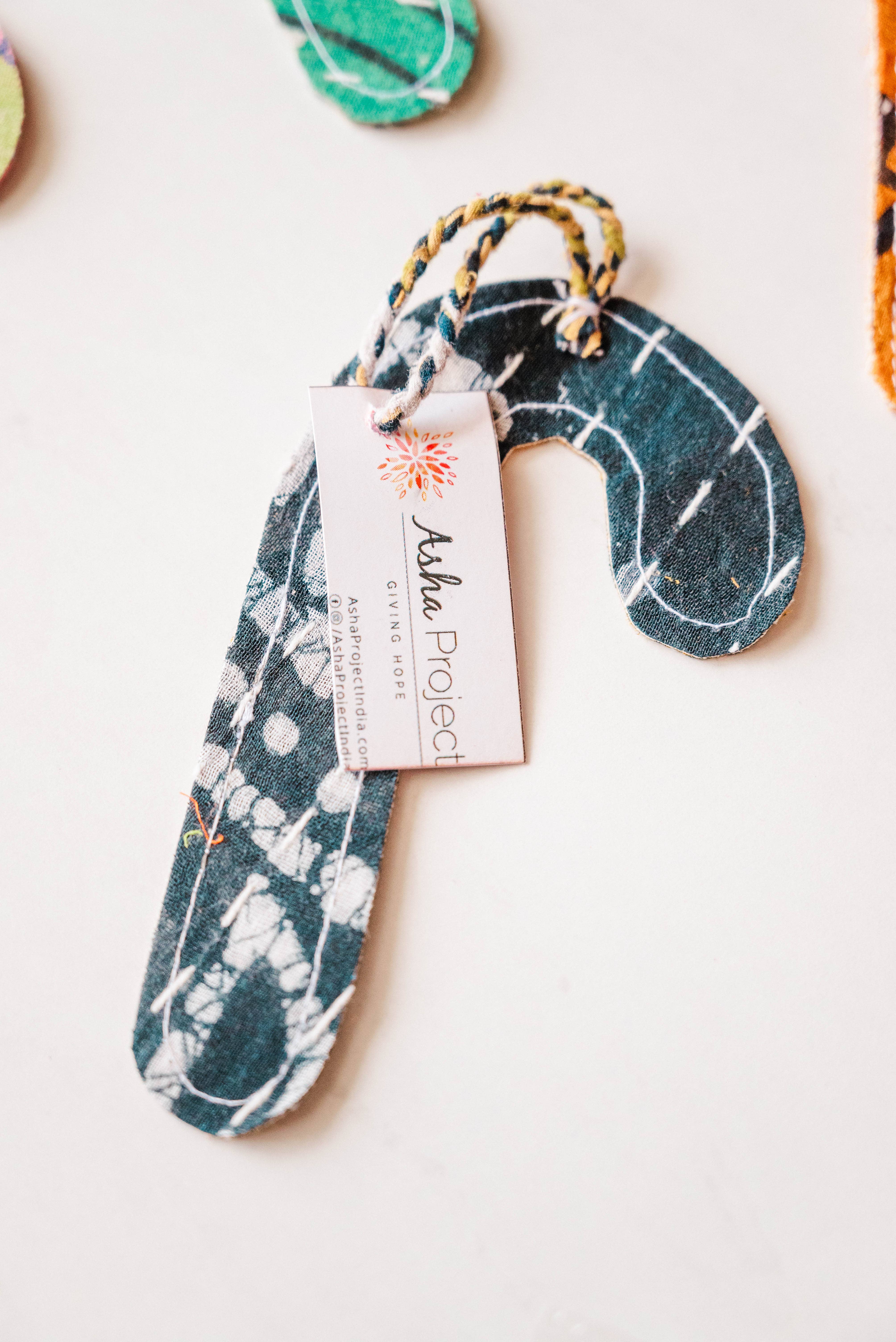 Asha Project - Wholesale Ornament - Kantha Christmas Ornaments | Candy Cane4