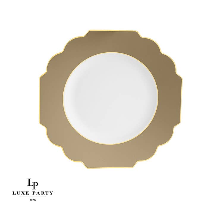 Luxe Party - Wholesale Disposable Plate - Scalloped Gold Plastic Plates | 10 Pack4
