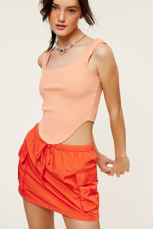 Mimosa - Wholesale Tank Top - Women's - Stretch Ribbed Sleeveless Square Neck Tank Top5