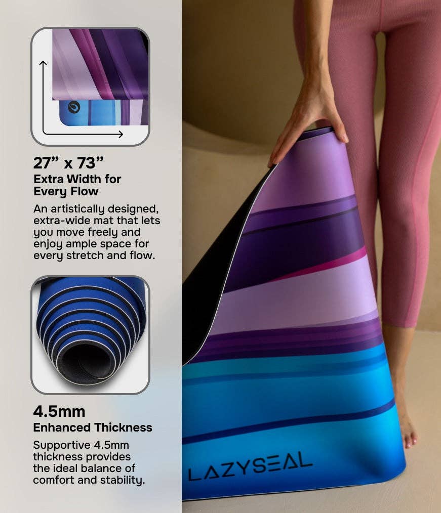 Magenta purple TeacherPro Designer Yoga Mat 4.5mm | Serene Currents for wholesale on Faire5