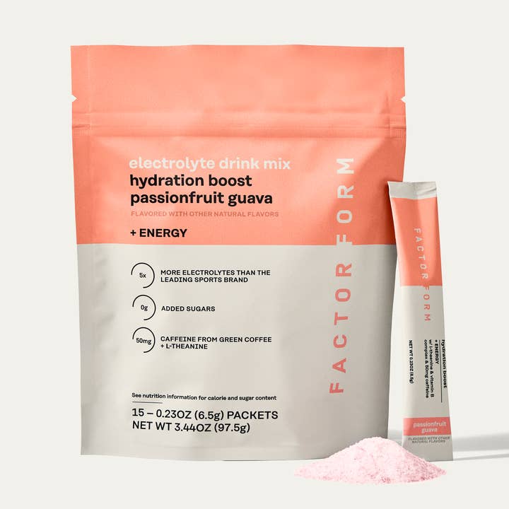 Hydration Boost Electrolyte Mix + Energy - 15-ct Pouch for wholesale by Factor Form