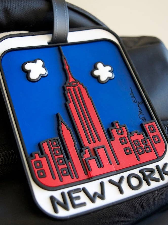 New York 3-D Red Skyline Luggage Tag | New York Souvenir Tag for wholesale by Mary Ellis