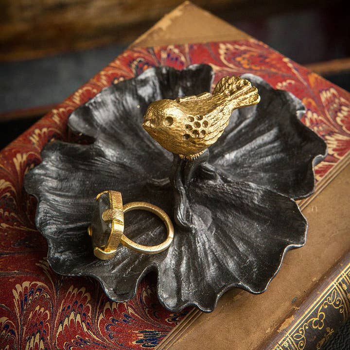 Vagabond Vintage - Wholesale Jewelry Dish - Pewter Bird Jewelry Tray