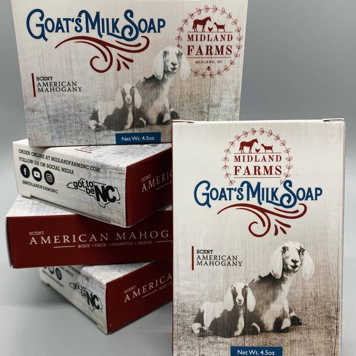 America Mahogany Goat Milk Soap for wholesale by Midland Farms Goat Milk Soap