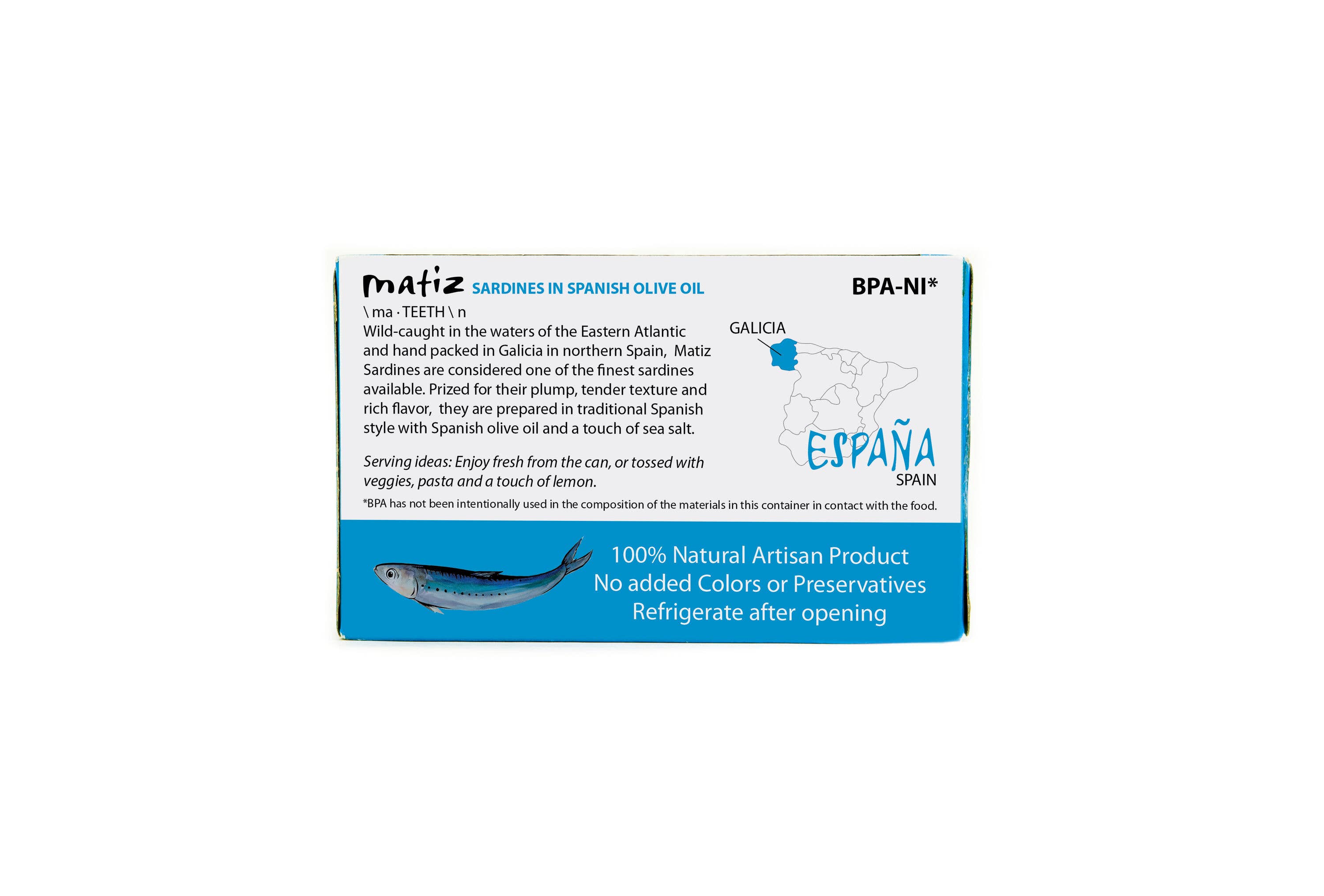 Matiz - Wholesale Tinned Fish - Matiz Sardines in Olive Oil - 4.2oz Tin2