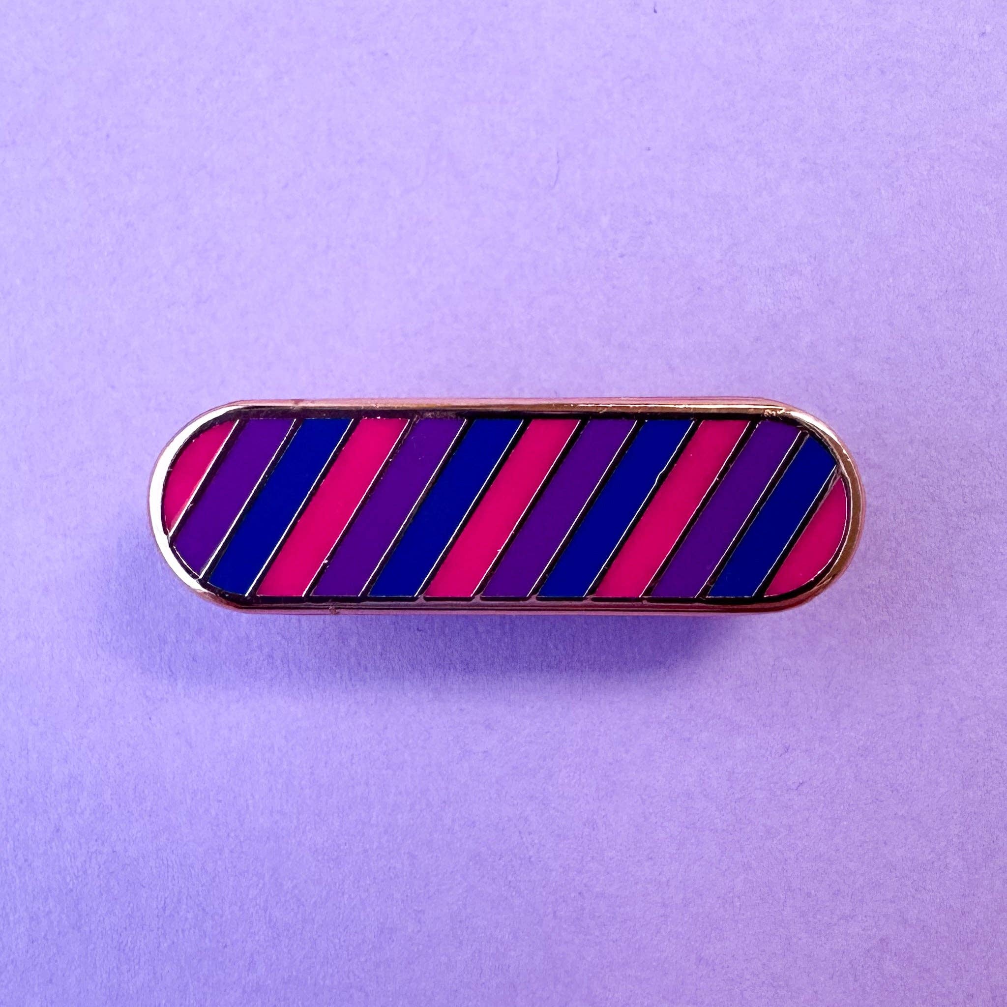 Kitty With A Cupcake - Wholesale Lapel Pin/Button - Bisexual Pride Plaque Enamel Pin2