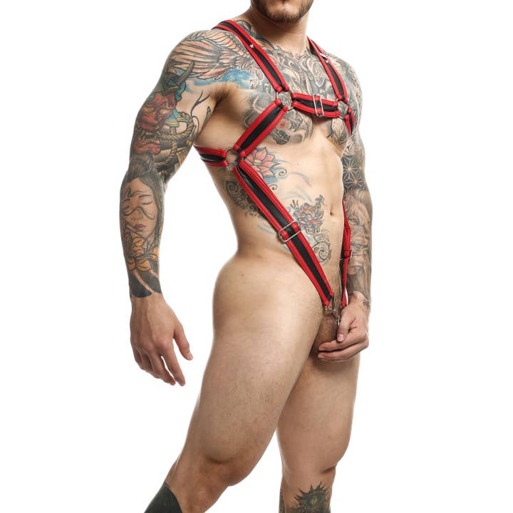 Malebasics Underwear - Wholesale Sex Toy - DNGEON Cross Cockring Harness By MOB6