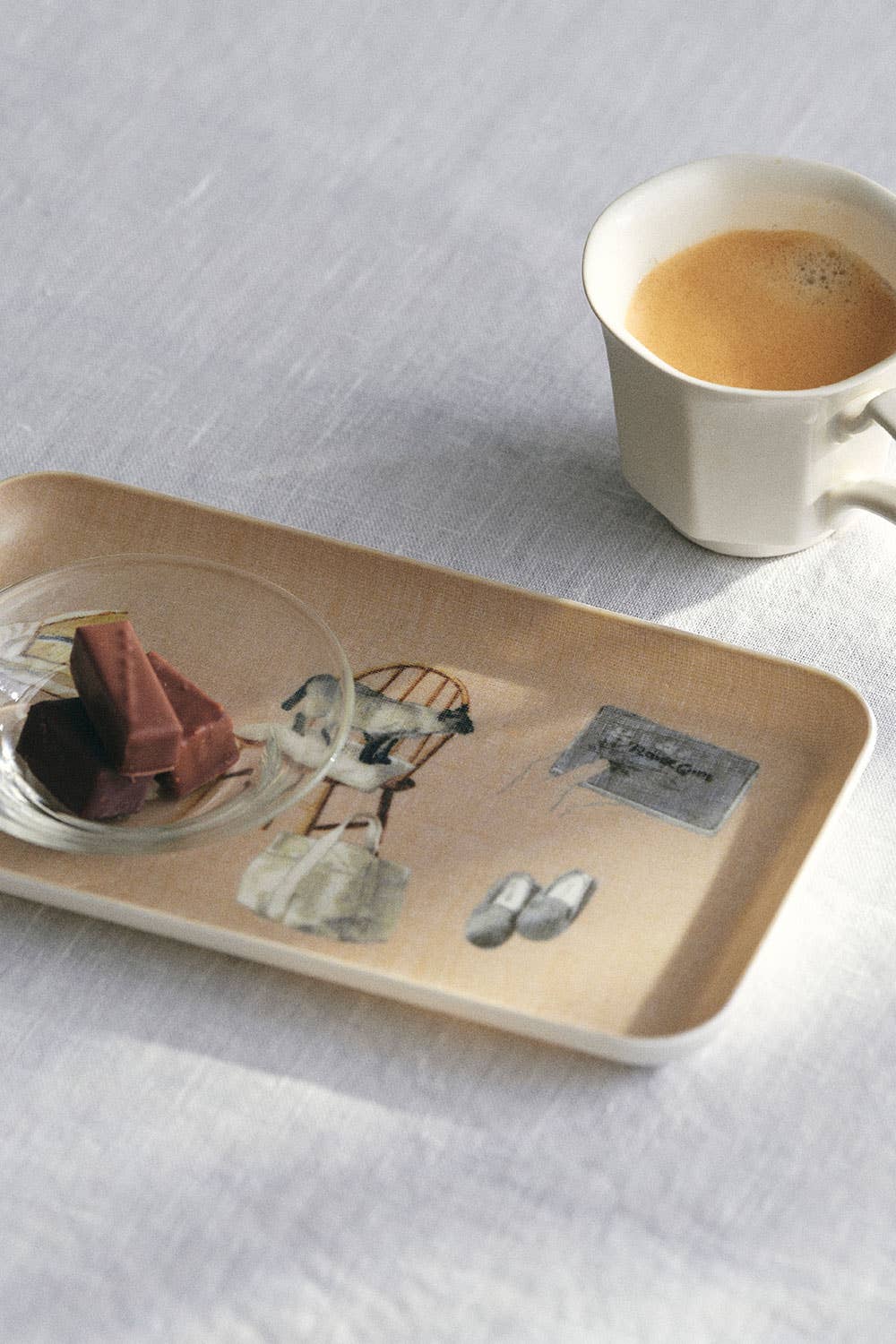 Fog Linen Work - Wholesale Serving tray - Linen Tray(S) M.Ogihara Living With Cats