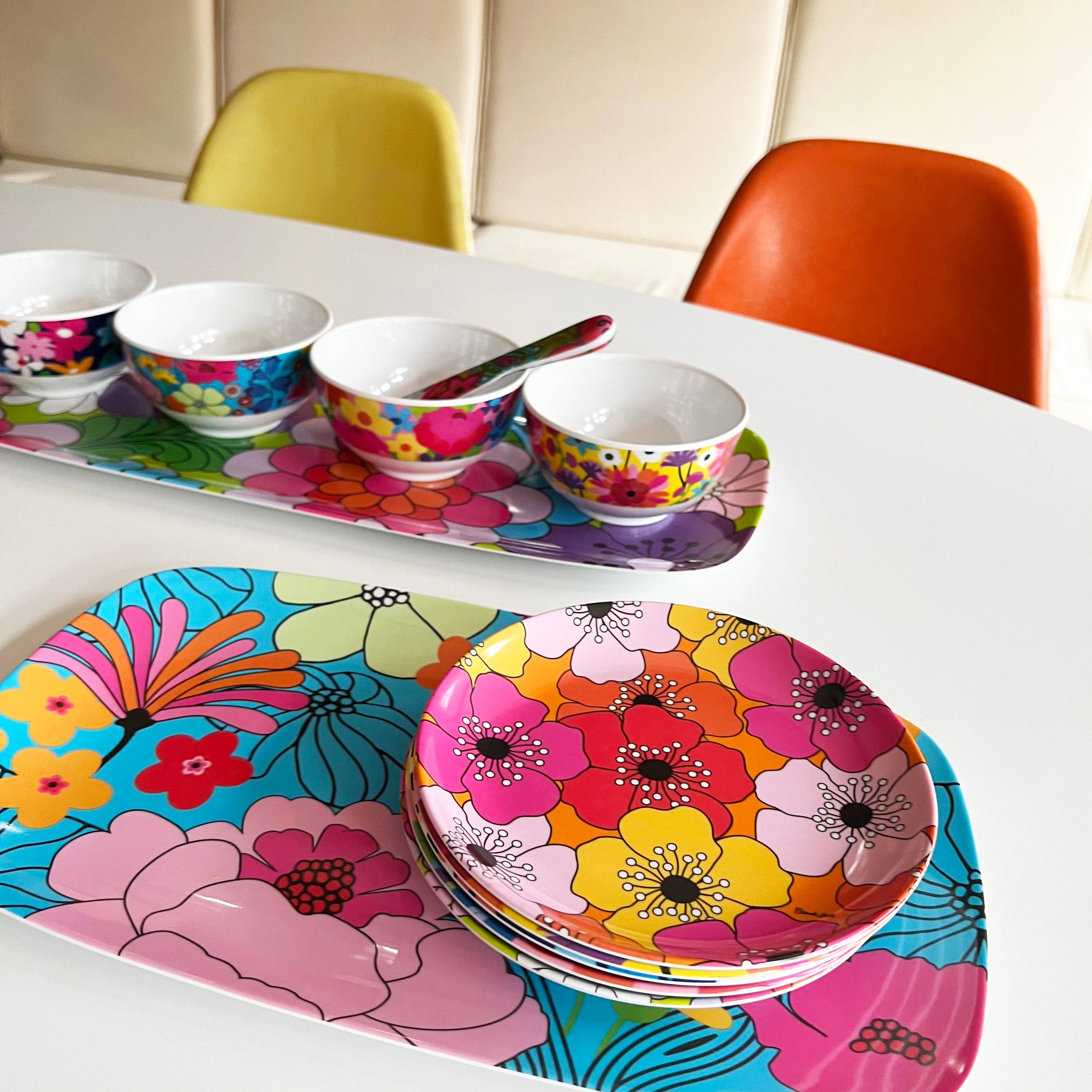 French Bull - Vente Plateaux - Assiette rectangulaire Garden Floral 13,75 po3