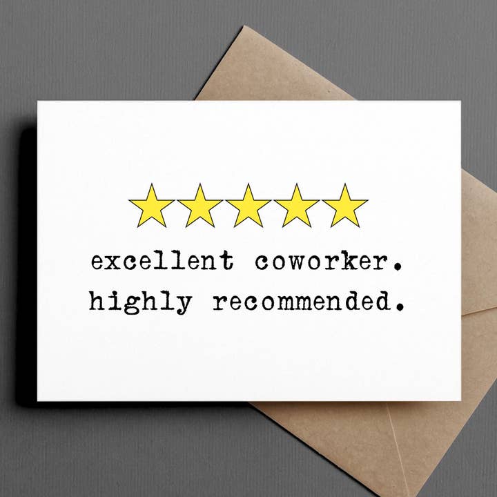 funny card for coworker | 5 stars - highly recommended for wholesale by Ink & Attitude Stationery Company