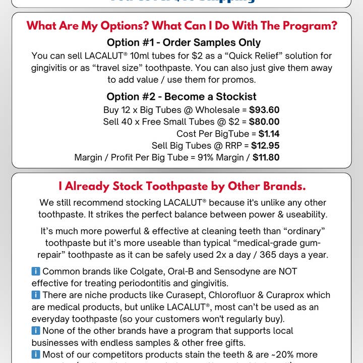 LACALUT - WHOLESALE - Wholesale Toothpaste - 40 x LACALUT® Aktiv 10ml Travel Size - RRP $2.002