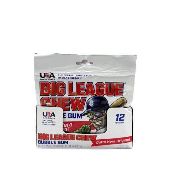 Grandpa Joe's Candy Shop - Vente Chewing-gums - Chewing-gum Big League Chew Outta Here Original, 12 sachets4