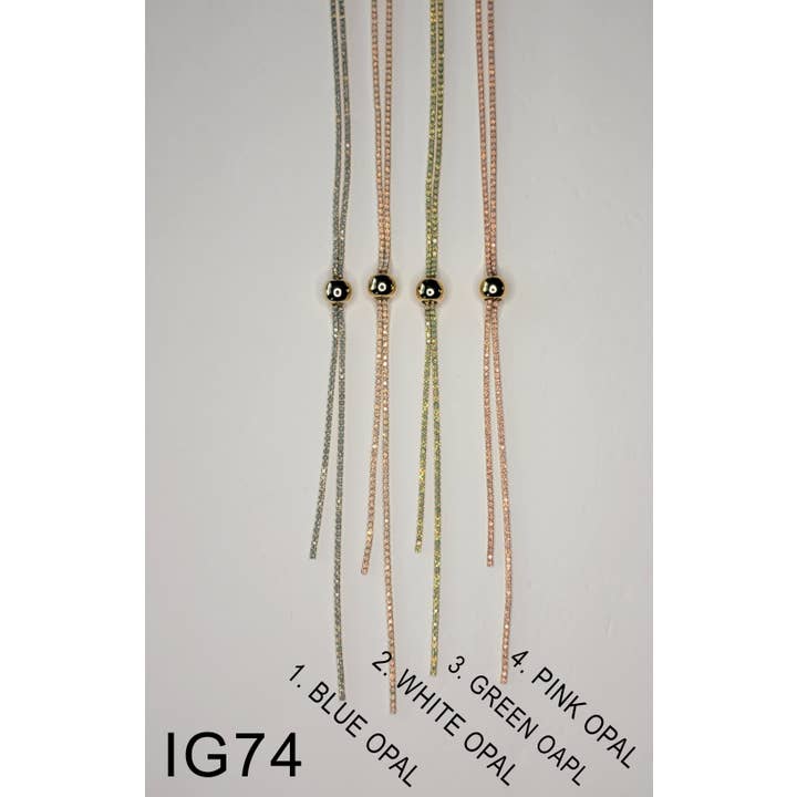 Opal Rhinestone Slide Necklace for wholesale by BETTYOH INC