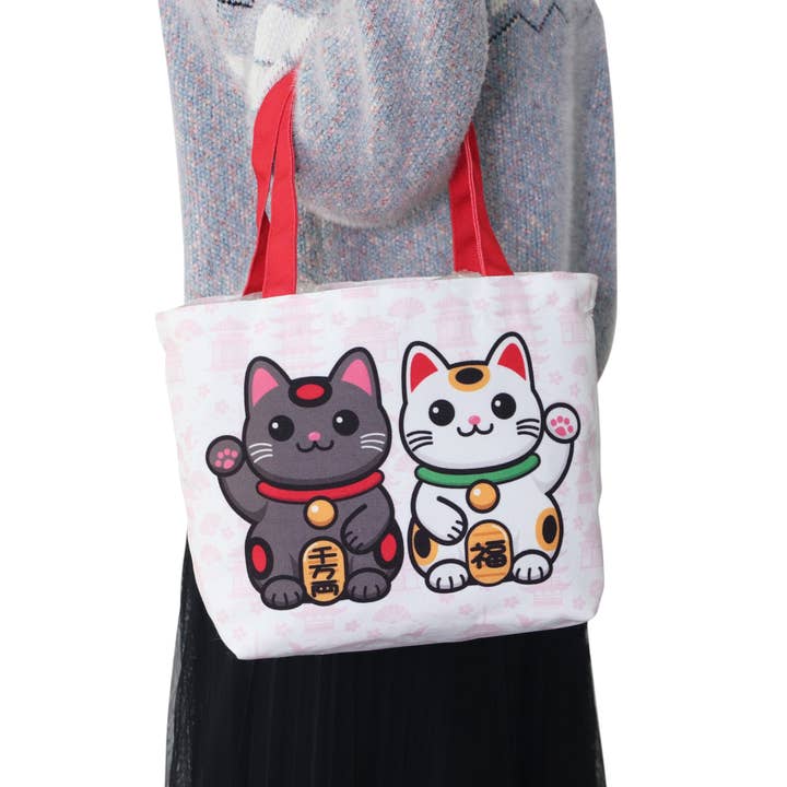 Urban Tokyo - Wholesale Tote Bag - Women's - 9"L Mini Tote Bag Lucky Cats (5/50)