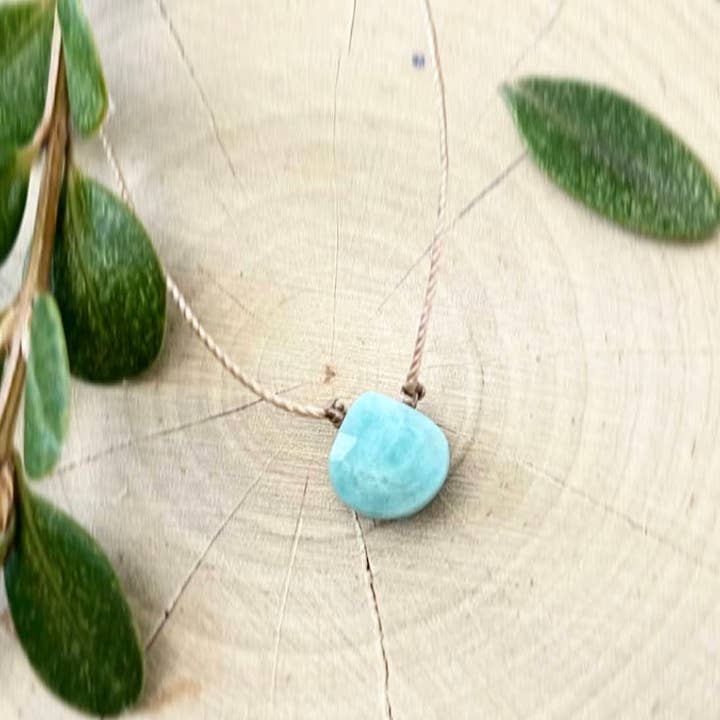 Merelani Designs – Colar pingente/pendente por atacado – Colar de pedras preciosas de lágrima facetada amazonita4