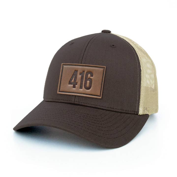 Byward Outfitters - Wholesale Trucker Hat - Unisex - Area Codes - Custom Text Leather Trucker Patch4