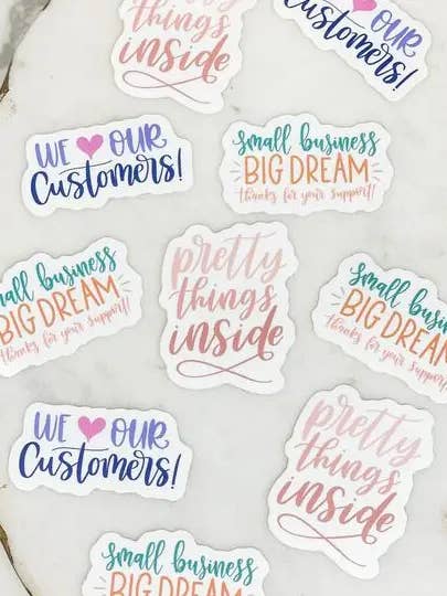 'Thank You' Sticker Pack of 10 for wholesale by Prep Obsessed Wholesale