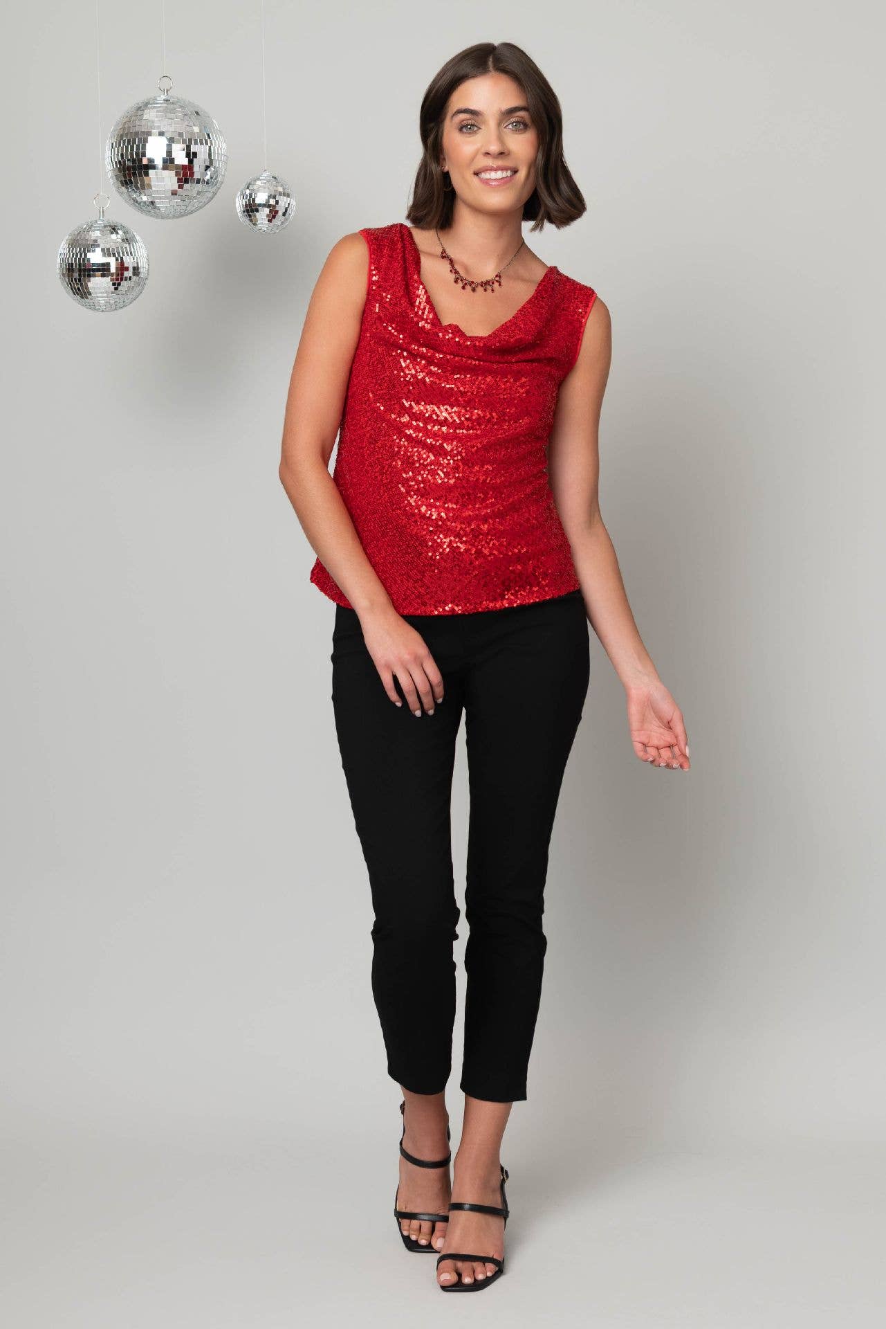 Pine Apparel - Wholesale Tank Top - Women's - Drape Neck Shimmer Tank0