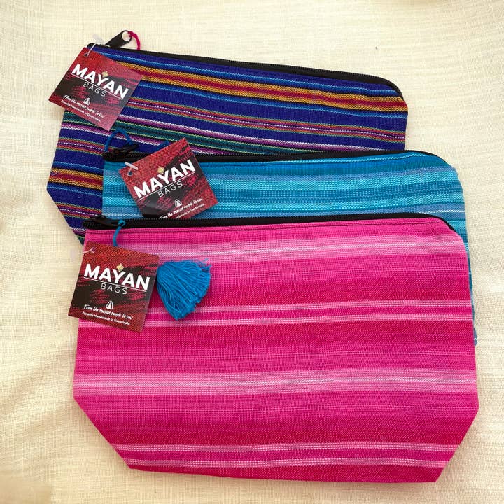 Handwoven Fabric Cosmetic Bag, Guatemala for wholesale by Tesoros Trading Company
