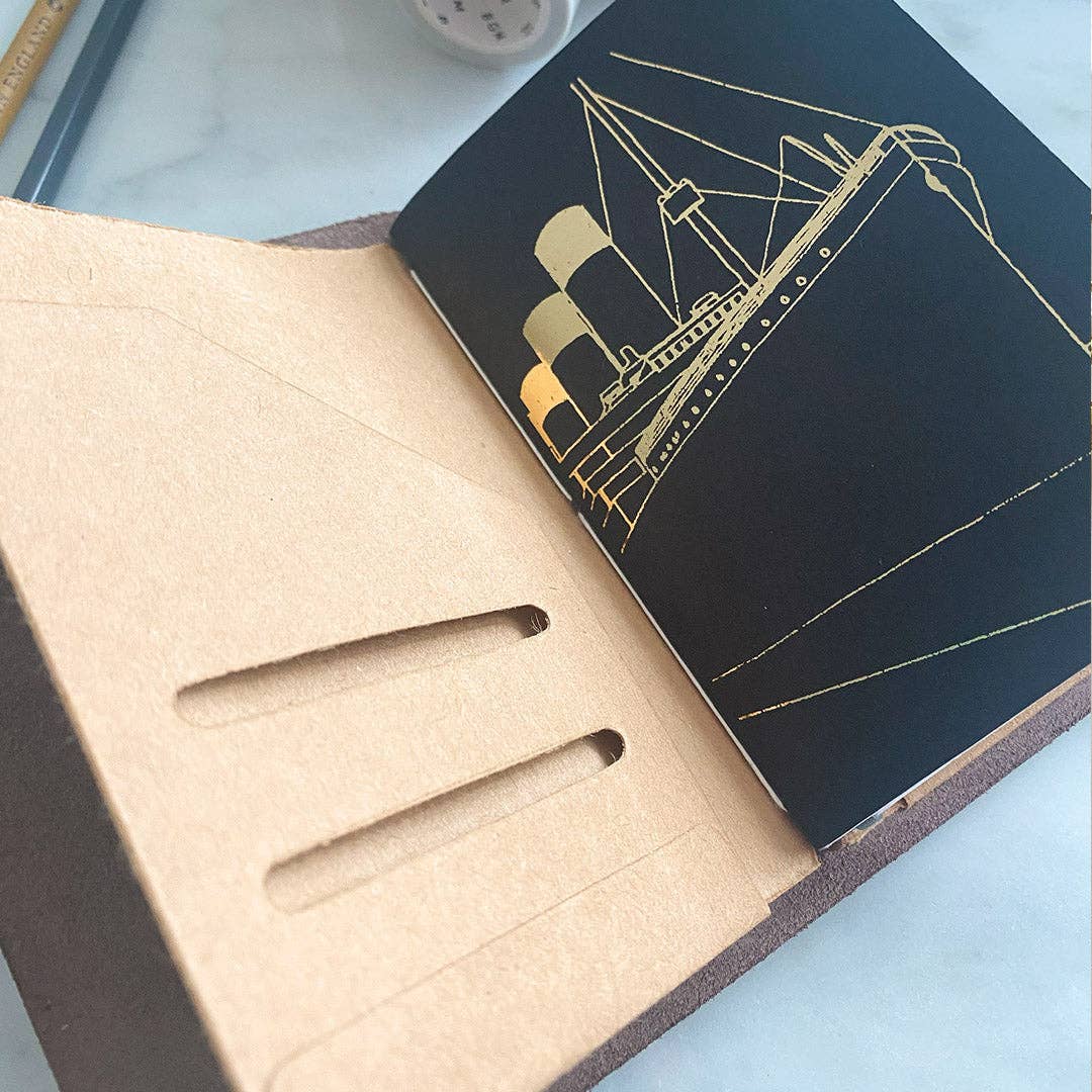 PAPERCROWN NI - Wholesale Notebook - Titanic Leather Journal Traveler's Notebook made in Belfast5