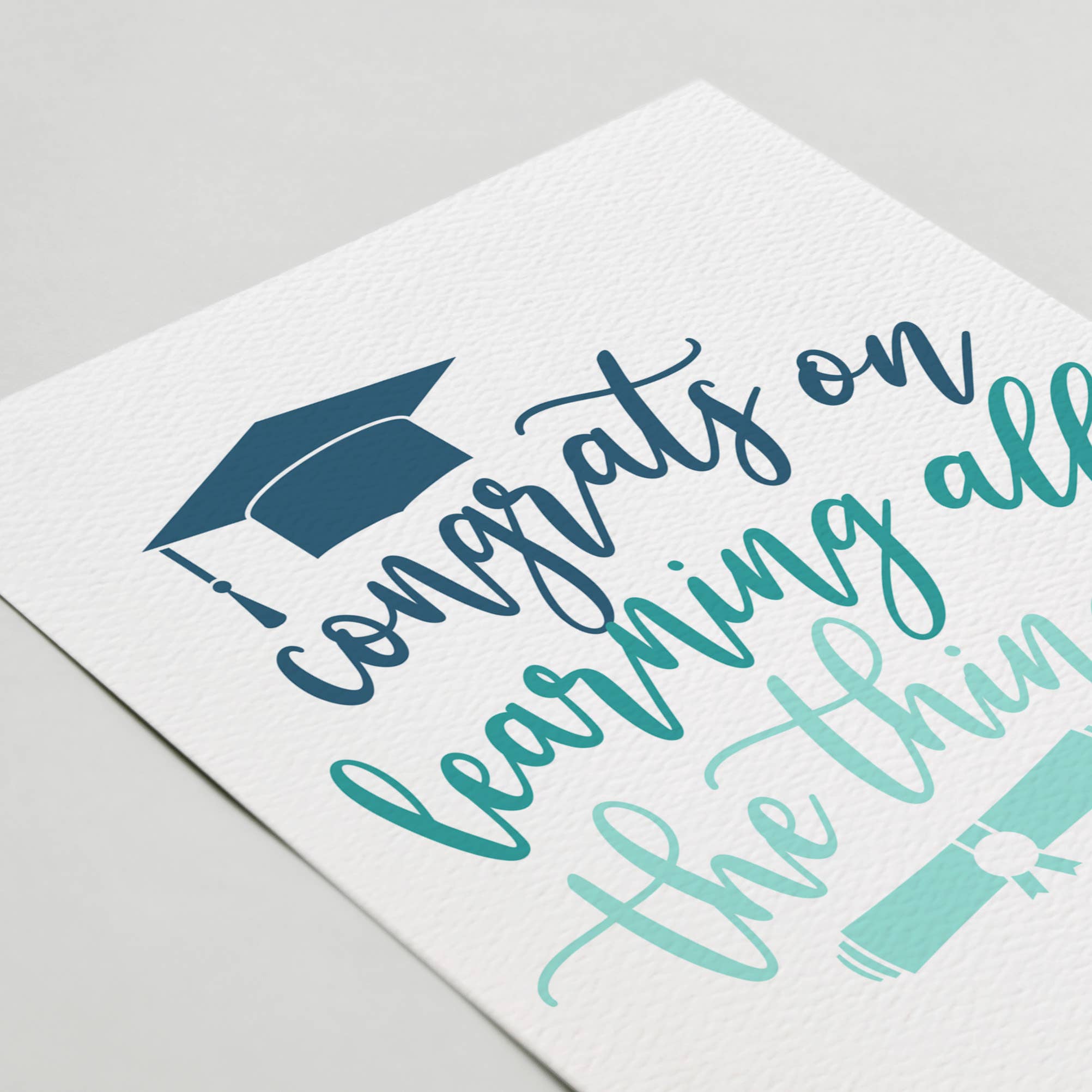 Blue Thistle - Vente Carte de remise de diplôme - Carte de remise de diplôme, Félicitations pour avoir appris toutes les choses1